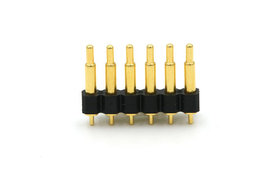 12V Pogo Pin Connector Spring Loaded 6 Pin Pogo Connector Single Row