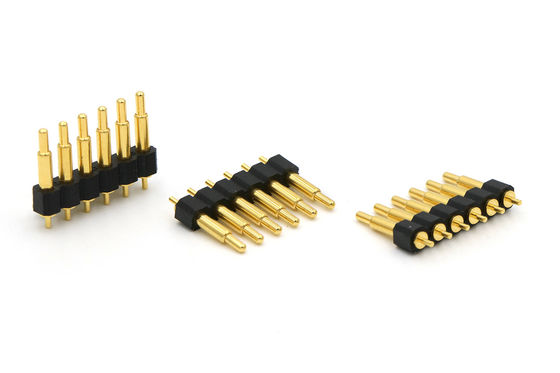 12V Pogo Pin Connector Spring Loaded 6 Pin Pogo Connector Single Row