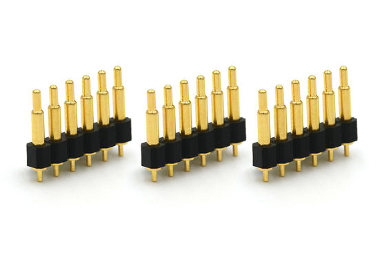 12V Pogo Pin Connector Spring Loaded 6 Pin Pogo Connector Single Row
