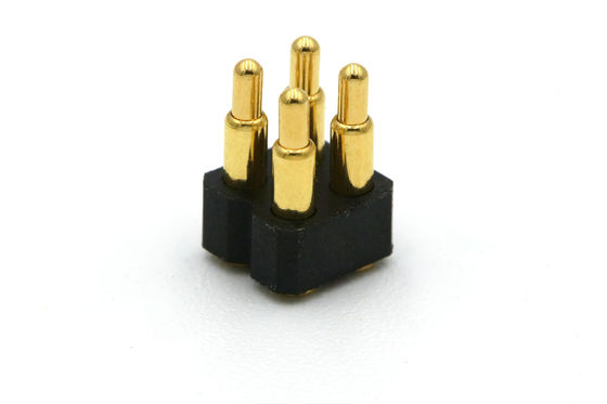 Brass Pogo Pin Connector 4Pin Spring Loaded Connectors Double Row