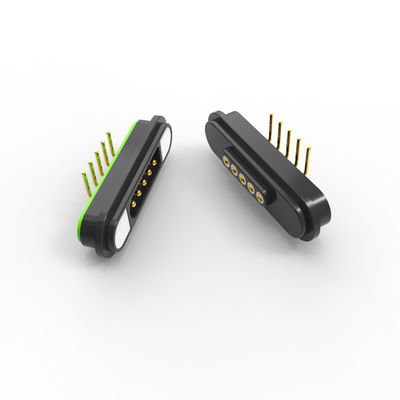 12V 5A Magnetic Connectors 5 Pin PCB Magnetic Connector With Right Angle Pogo Pin