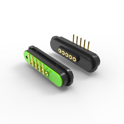 12V 5A Magnetic Connectors 5 Pin PCB Magnetic Connector With Right Angle Pogo Pin