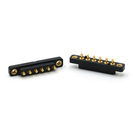 Customized Spring Loaded Connector Gold Plating 6 Pin Pogo Connector Male And Female