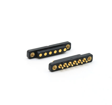Customized Spring Loaded Connector Gold Plating 6 Pin Pogo Connector Male And Female