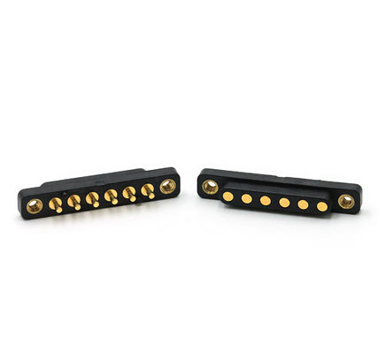 Customized Spring Loaded Connector Gold Plating 6 Pin Pogo Connector Male And Female