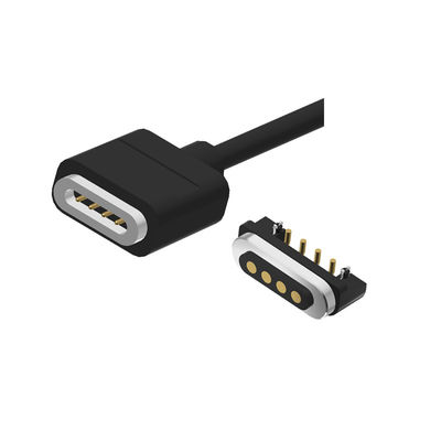 4 Pin Magnetic Connector Cable Right Angle Male And Female Magnetic Connector 5V