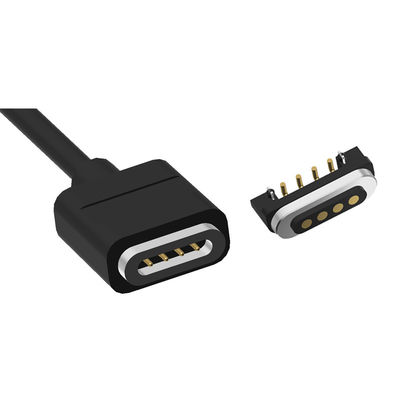 4 Pin Magnetic Connector Cable Right Angle Male And Female Magnetic Connector 5V