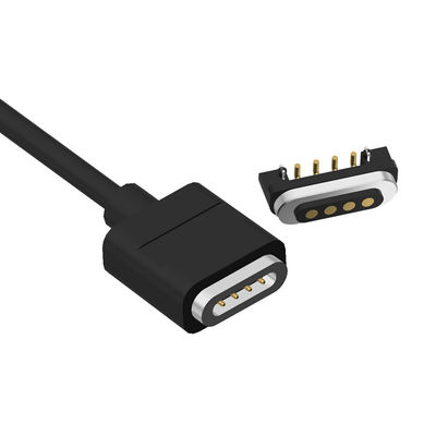 4 Pin Magnetic Connector Cable Right Angle Male And Female Magnetic Connector 5V