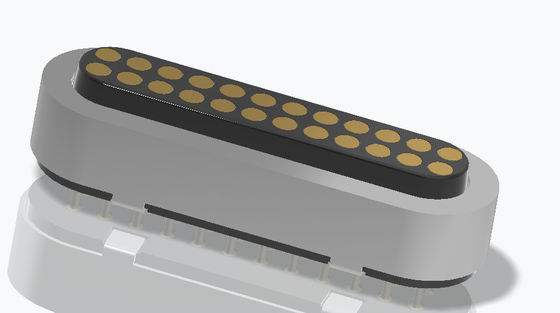Double row 24pin male female pogo pin connector with magnet magnetic connector