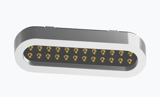 Double row 24pin male female pogo pin connector with magnet magnetic connector