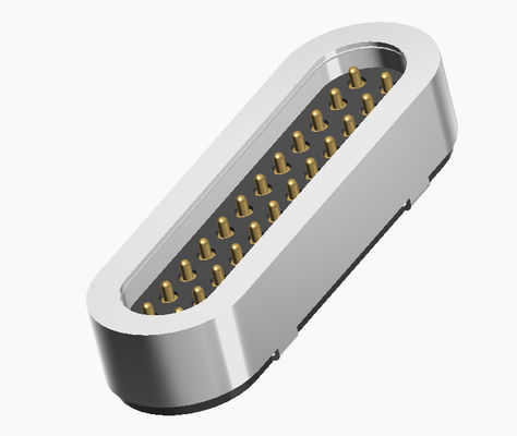 Double row 24pin male female pogo pin connector with magnet magnetic connector