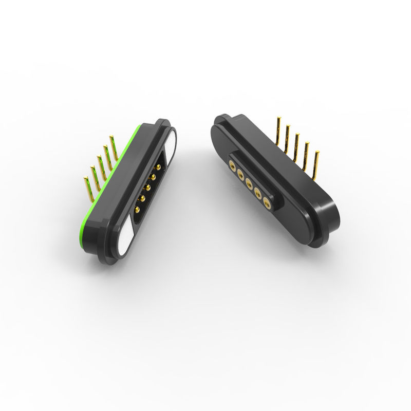 12V 5A Magnetic Connectors 5 Pin PCB Magnetic Connector With Right Angle Pogo Pin